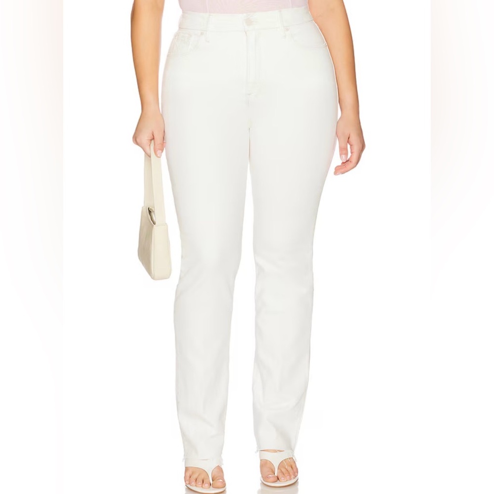 Good American Women's Cloud White Good Icon Straight Leg Jeans